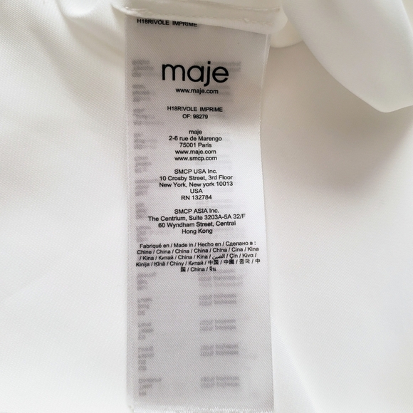 Maje White Satin Spaghetti Strap Slip Dress V-Neck Size Small - Picture 10 of 11